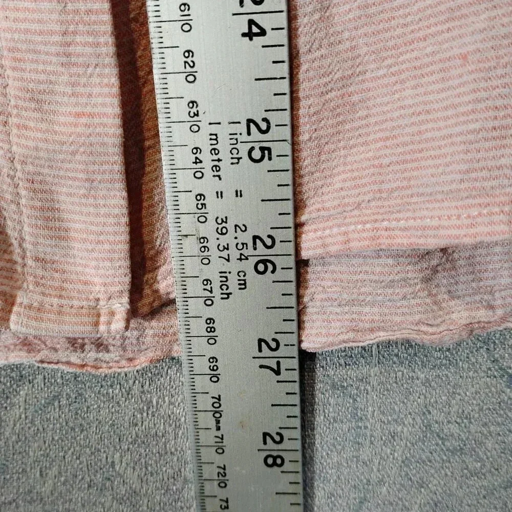 Joe Fresh Pink & White Button Down Long Sleeve Shirt in Size Medium - Picture 9 of 9
